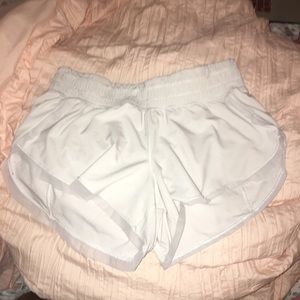 WHITE LULULEMON SHORTS